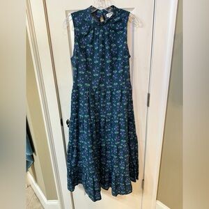 J. Crew Boho Floral Maxi Dress Shabby Chic Cottagecore High Neck Summer 10